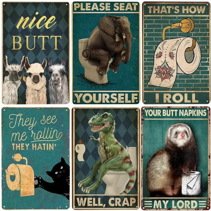 Vintage Collectible Plates - Metal Tin Sign Poster Nice Butt