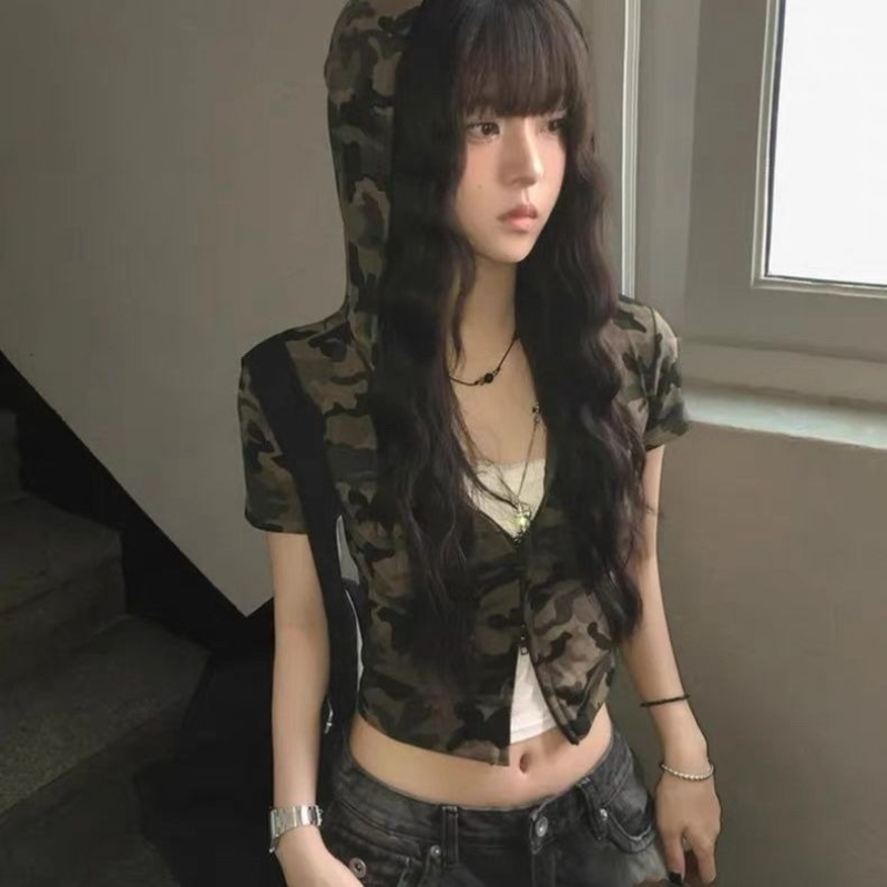 Camouflage American Vintage Zi - Vintage Zip Hoodie ulasan dan harga