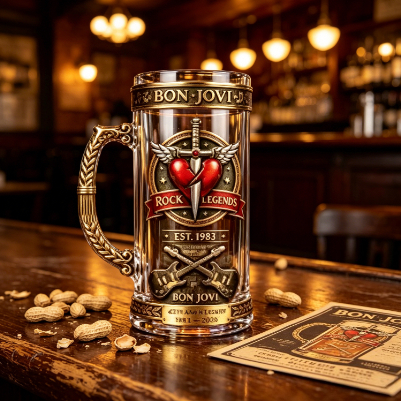 Bon Jovi 1983-2026 Rock Legend - Vintage Collectible Glass ulasan dan harga