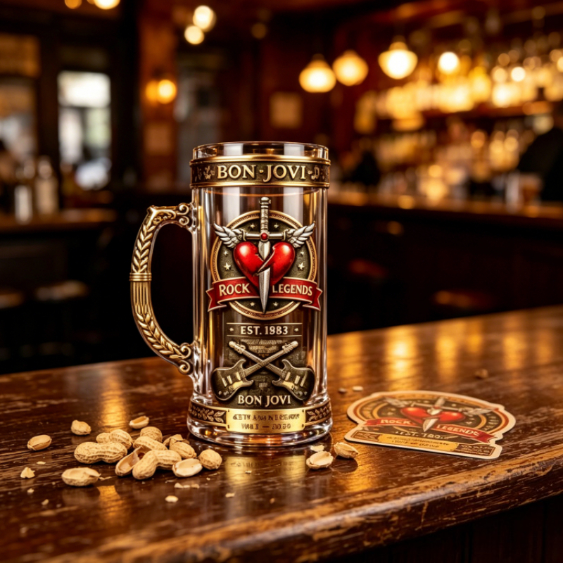 Bon Jovi 1983-2026 Rock Legend - Vintage Collectible Glass ulasan dan harga