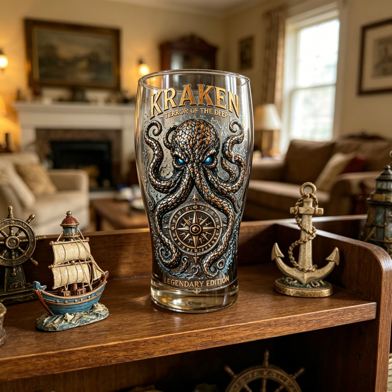 Retro Kraken Octopus Compass G - Vintage Collectible Glassware ulasan dan harga