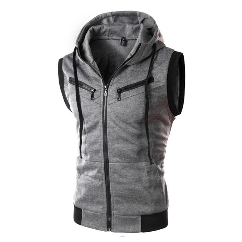New Men's Hooded Sleeveless Ve - Vintage Zip Hoodie ulasan dan harga