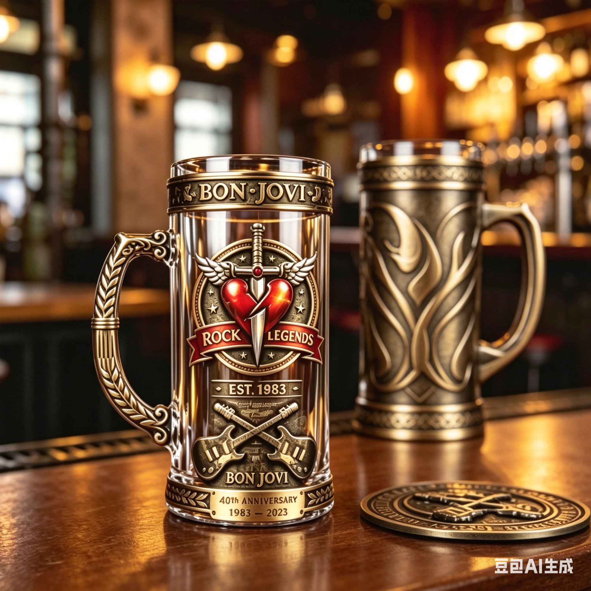 Bon Jovi 1983-2026 Rock Legend - Vintage Collectible Glass ulasan dan harga