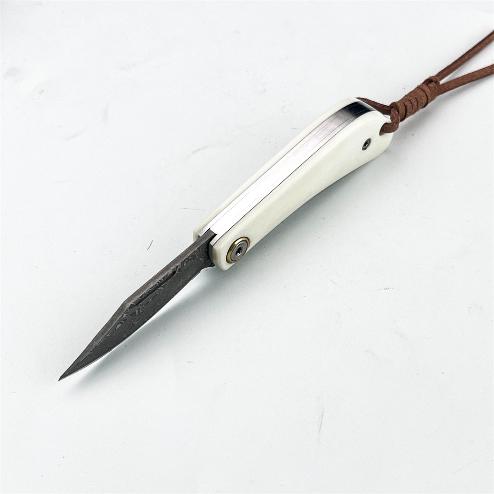 Compact Vintage EDC Damascus F - Vintage Collectible Knives ulasan dan harga