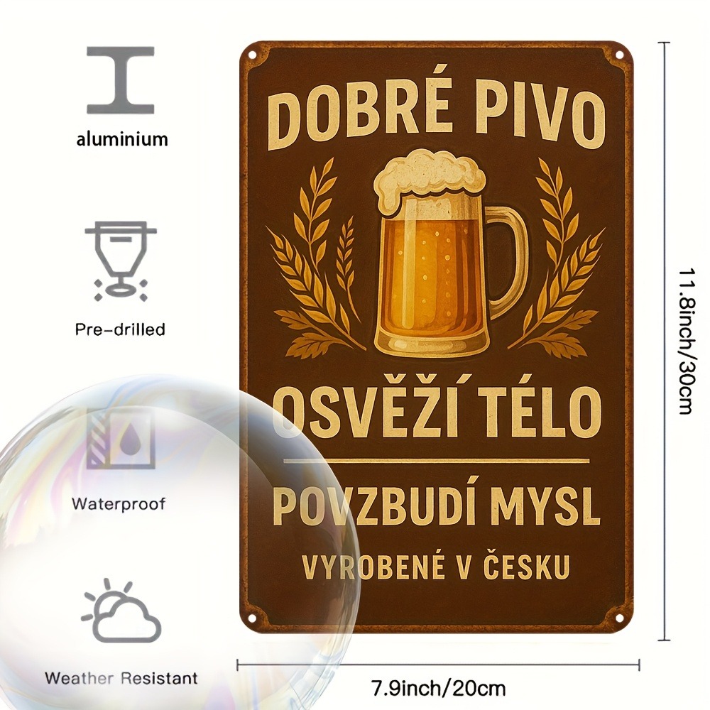 Vintage Czech Beer Metal Sign  - Vintage Collectible Plates ulasan dan harga