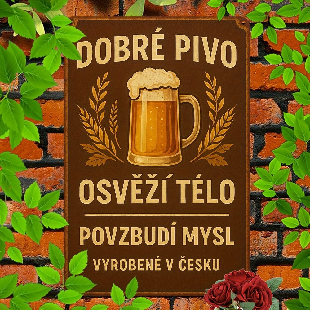 Vintage Czech Beer Metal Sign  - Vintage Collectible Plates ulasan dan harga