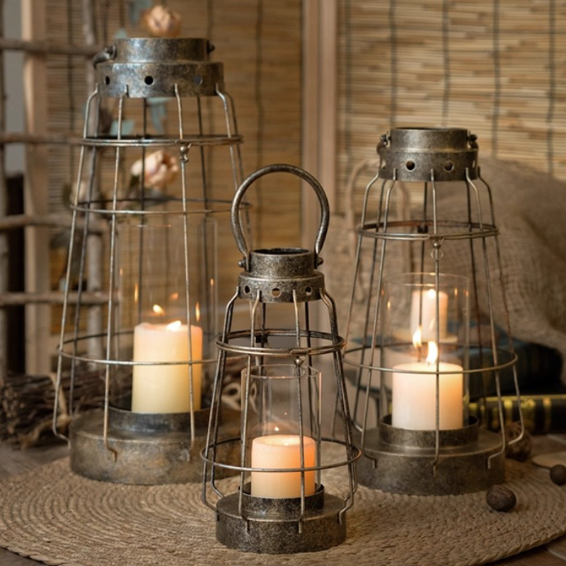 European Iron & Glass Candle H - Vintage Collectible Glass ulasan dan harga