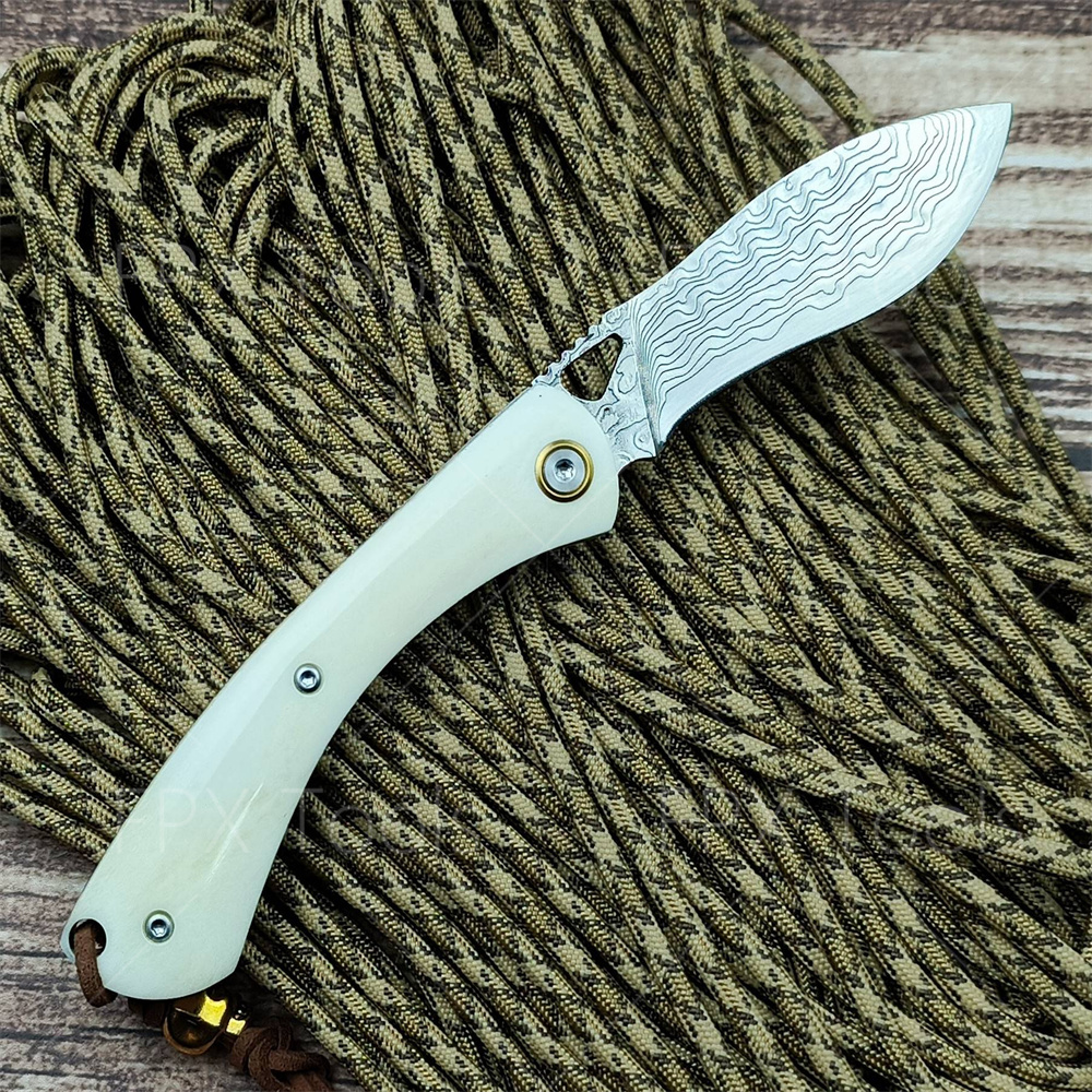 Damascus Pattern Steel Folding - Vintage Collectible Knives ulasan dan harga