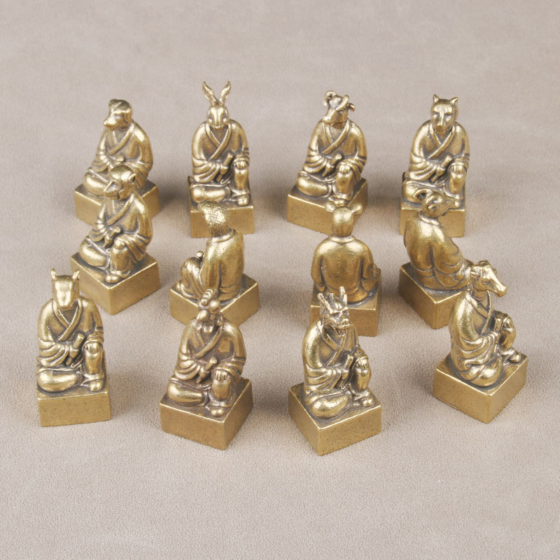 Vintage Brass 12 Zodiac Patron - Vintage Collectible Stamps ulasan dan harga