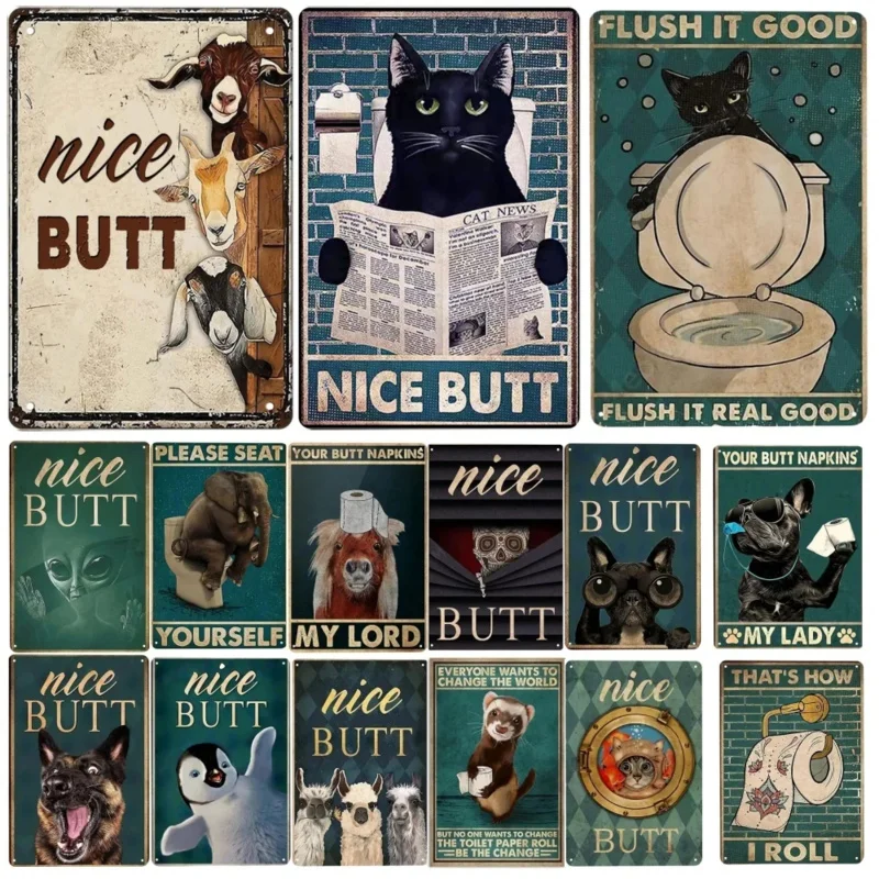 Metal Tin Sign Poster Nice But - Vintage Collectible Plates ulasan dan harga