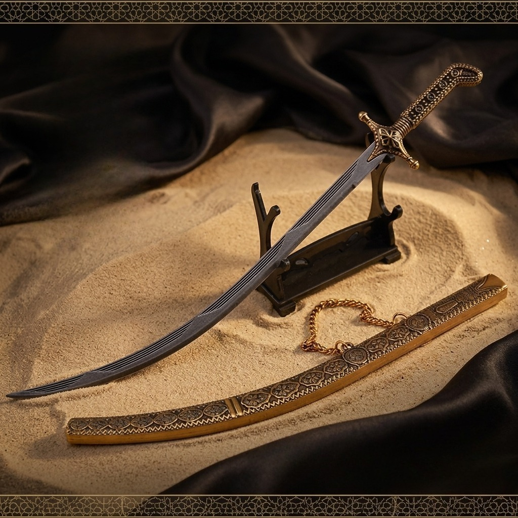 26cm Arabian Curved Sword weap - Vintage Collectible Knives ulasan dan harga