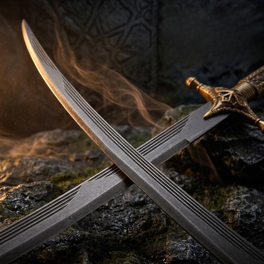 26cm Arabian Curved Sword weap - Vintage Collectible Knives ulasan dan harga