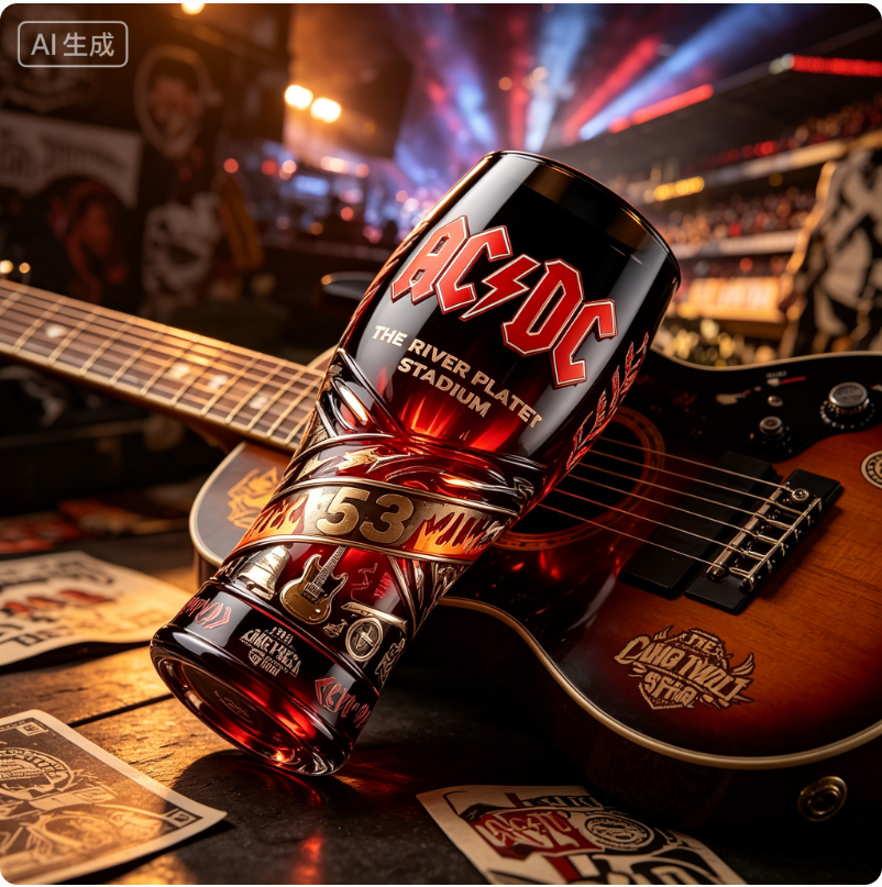 Vintage Rock Music 3D Embossed - Vintage Collectible Glassware ulasan dan harga