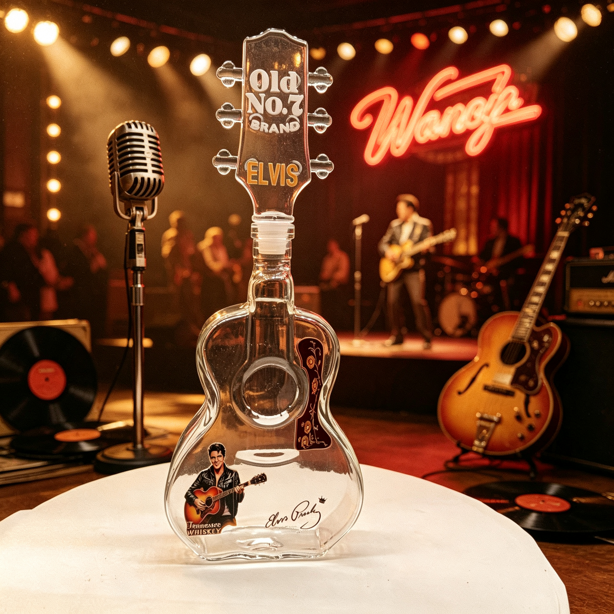 Elvis Guitar Whiskey Decanter  - Vintage Collectible Glass ulasan dan harga
