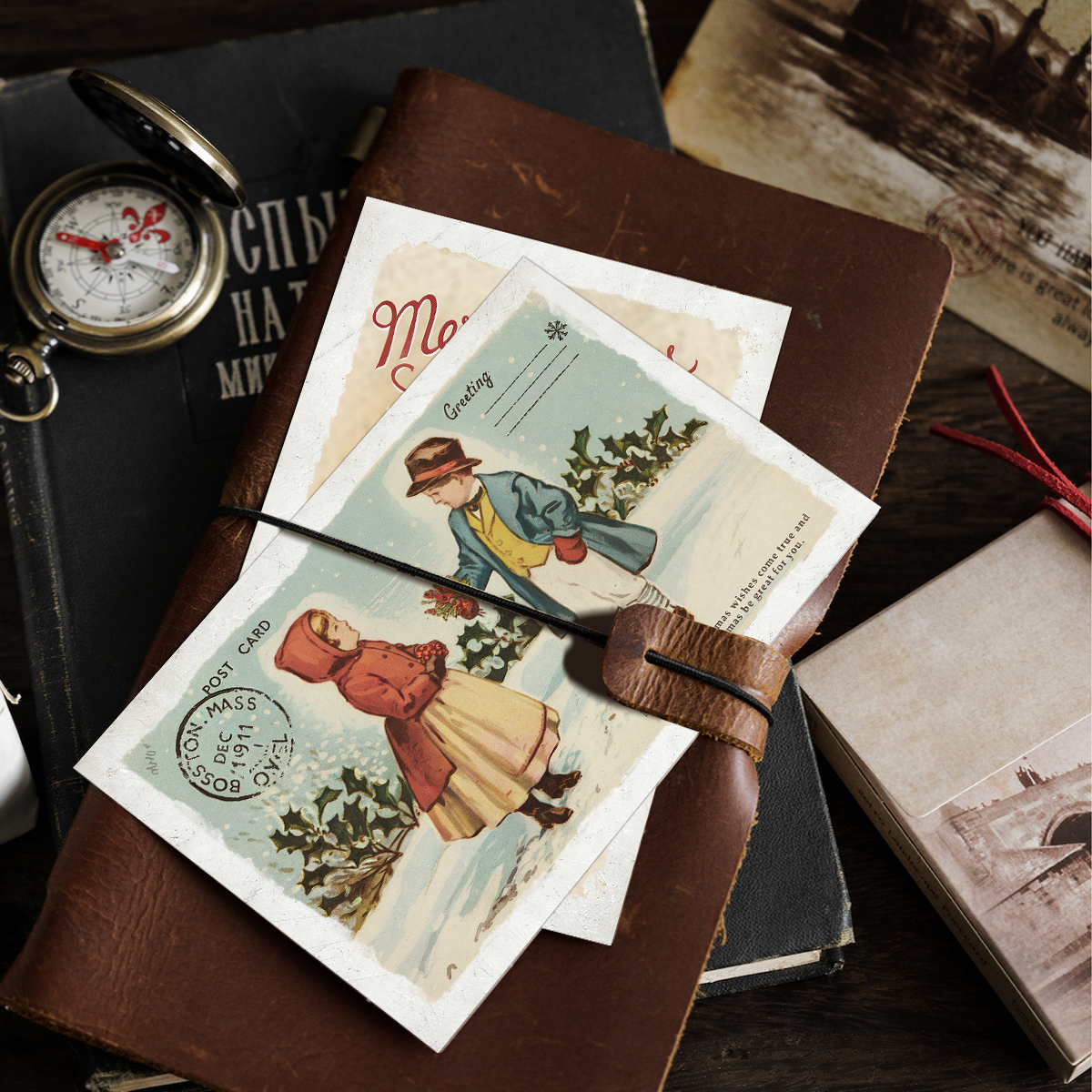 12pcs Vintage Christmas Stamp  - Vintage Collectible Stamps ulasan dan harga