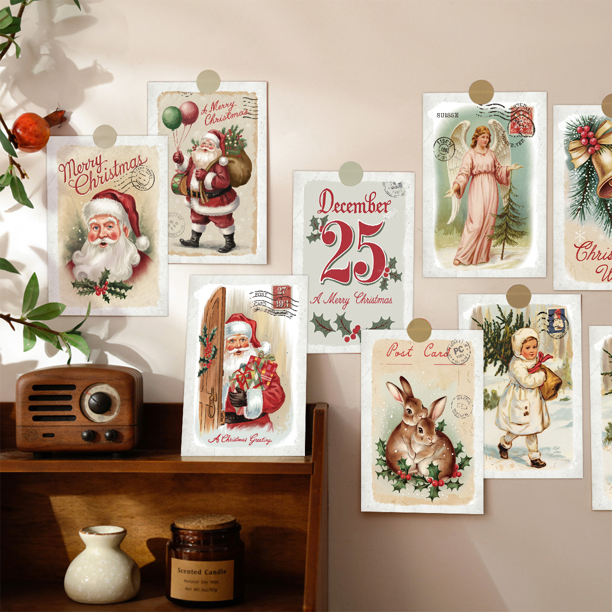 12pcs Vintage Christmas Stamp  - Vintage Collectible Stamps ulasan dan harga