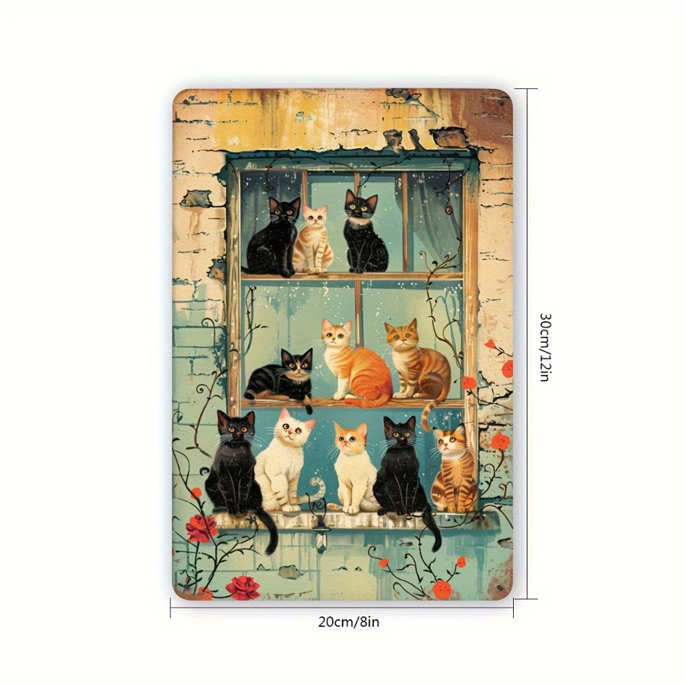 Vintage Cats Window Metal Sign - Vintage Collectible Plates ulasan dan harga