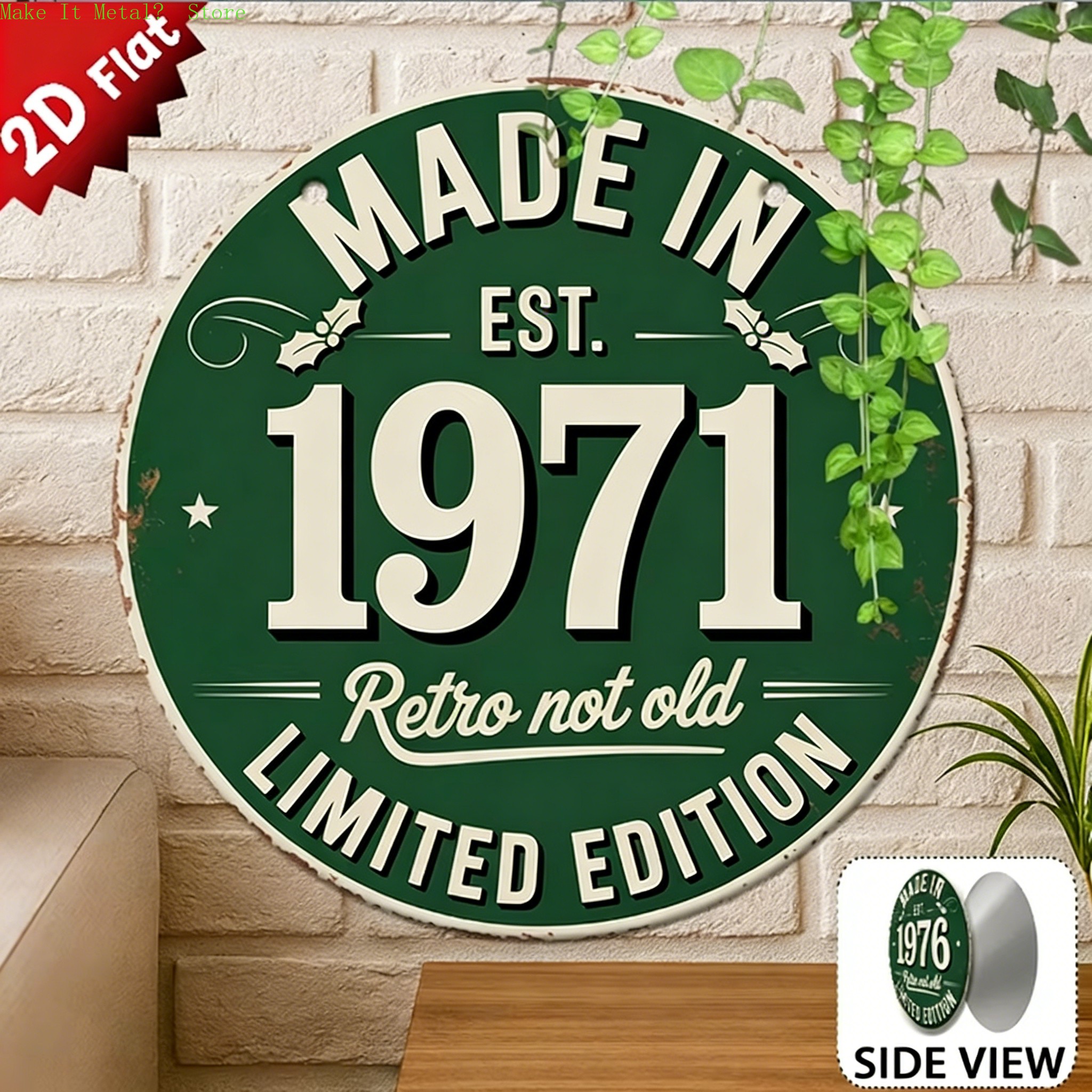 Made in 1976 Retro Not Old 2D  - Vintage Collectible Plates ulasan dan harga