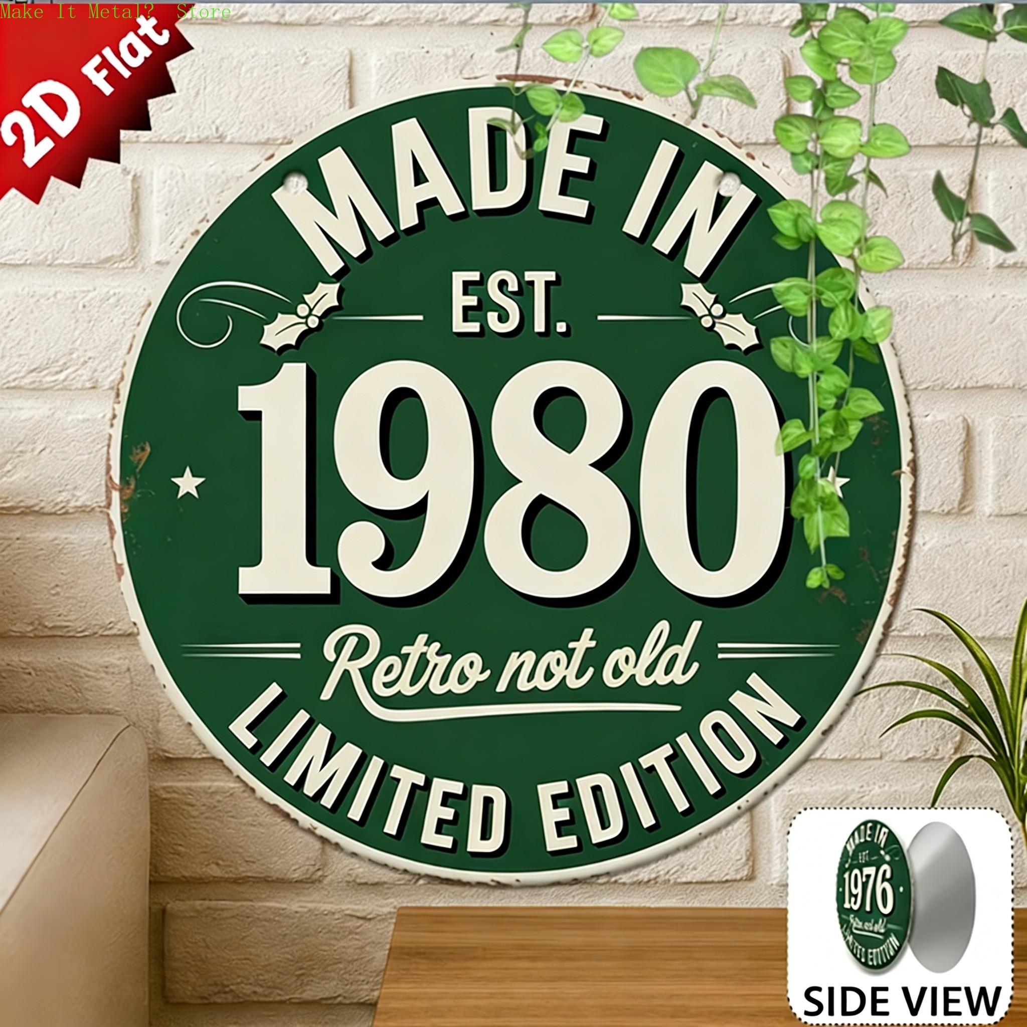 Made in 1976 Retro Not Old 2D  - Vintage Collectible Plates ulasan dan harga